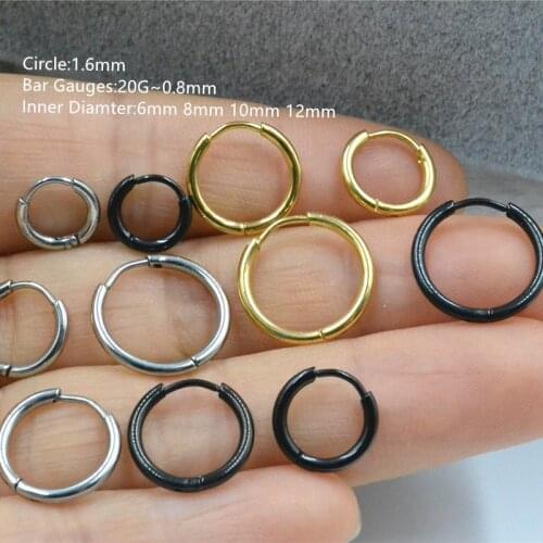Lot 50pcs Body Jewelry- Simple Thin Stainless Steel Ear Diath Tragus Helix Nose Hoop Ring PUNK EMO Men/Women Ear Stud/Earring
