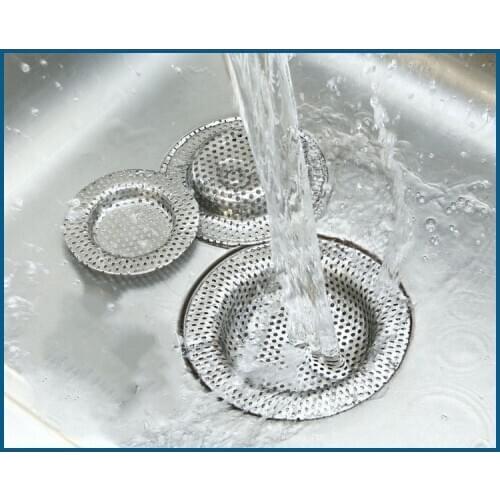 1pcs Kitchen Sink Strainer Drain Hole Filter Trap Metal Sink Strainer Stainless Steel Bath Sink Drain Waste Screen Hair Catcher