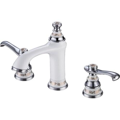 Bathroom Basin Faucet Brass & Ceramic Sink Mixer Tap Hot & Cold Bathroom Crane Deck Mounted Widespread 5 colors Faucet Torneira