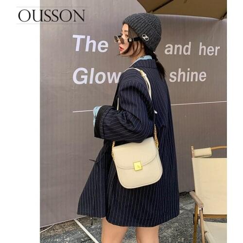OUSSON 2021 New Design Small Square Leather Bag Exquisite Female Crossbody Bag Fashion Single Shoulder Bag For Women