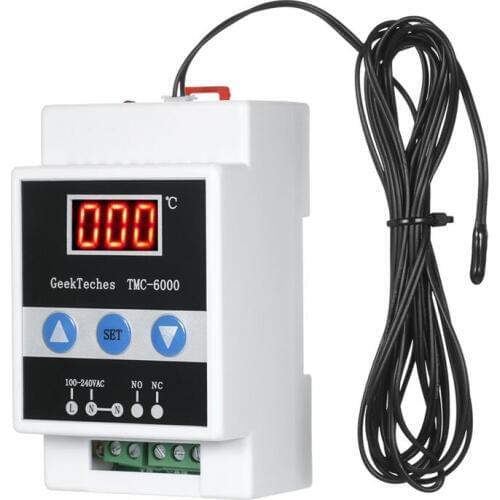 TMC-6000 110-240V Guide Rail Thermoregulator Digital Temperature Controller Thermostat Refrigeration Heating Temperature Contr