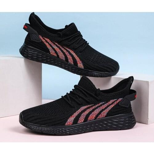 Womens shoes running sneakers casual fly woven breathable mesh comfortable elastic light fashion vulcanized shoes