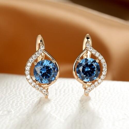 Luxury Gold Zircon Earrings for Women Round Cut Zircon Crystal Ear Buckle Creative Eye-Shaped Ear Clips Wedding Jewelry Gift