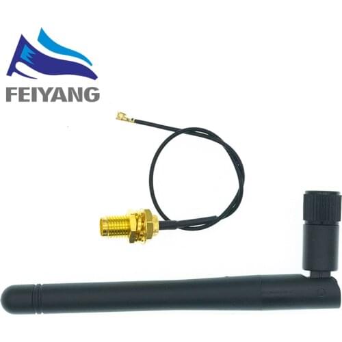 10pcs 2.4G antenna folded Bluetooth wifi module ZigBee antenna SMA to IPEX feeder line 2.4GHz Antenna