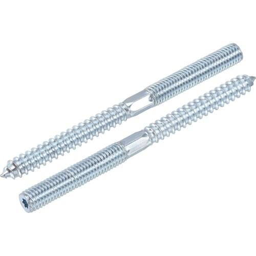 Uxcell M10x50mm Hanger Bolts Double Head Dowel Screw 120mm Length 15pcs