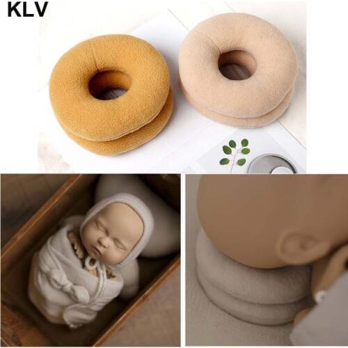 2pcs Newborn Photography Props Posing Support Pillow Baby Boy Girl Photo Shoot Studio Round Donut Head Poser Props