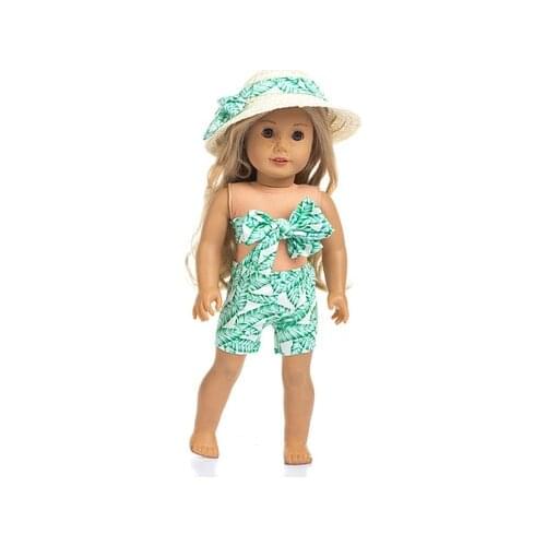 2021 New Pattern Fashion Green Leaf Butterfly Suit Fit 18 Inch American&43cm Baby New Born Doll Clothes Accessories