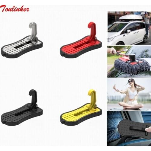 Tonlinker 4 in 1Multifunction Car Folding Step Ladder Auxiliary Car Easy To The Roof Access Foot Pedal With Safety Hammer Parts