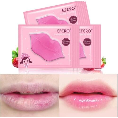 5Pack Lip Plumper Crystal Collagen Lip Mask Pads Anti Aging Moisturing Lip Gel Patch Lighten Lip Masks Essence Lip Care Enhancer