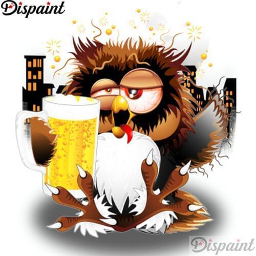 Dispaint Full Square/Round Drill 5D DIY Diamond Painting "Cartoon owl scenery" Embroidery Cross Stitch 3D Home Decor Gift A18426