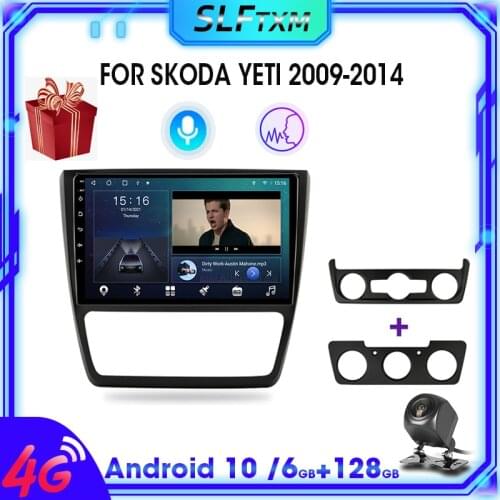 SLFTXM Android10.0 2DIN Car Radio for Skoda Yeti 5L 2009-2014 GPS Navigaion Multimedia Video Player Split Screen Stereo 4G RDS