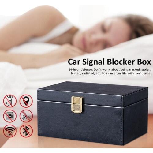 Anti Car Theft Faraday Car Keys Signal Blocker Box Car Key Signal Block Box RFID Pouch Car Keys Cell Phone Signal Shielding Case