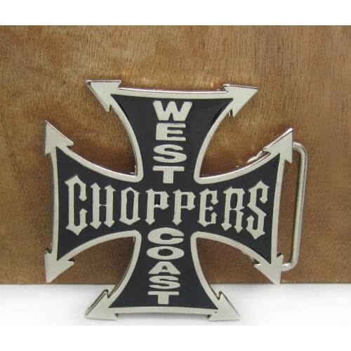 BuckleClub wholesale zinc alloy west coast chopper cross jeans gift cowboy belt buckle FP-02144 with 4cm width loop