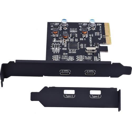 Add on Cards USB 3.1 Dual 10Gbps 2x Type-C Ports PCI Express Controller Riser Card Expansion Adapter for Mac Pro Windows Miner