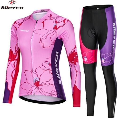 Mieyco New Cycling Jersey Long Sleeve Roupa De Ciclismo Feminina Mountain Bicycle Clothing Suit MTB Bike Clothes Cycling Uniform