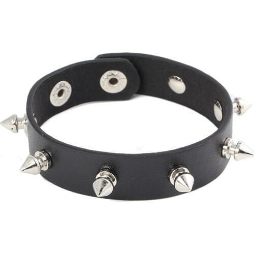 Jiutinggood Punk Studded Bracelet Rivets Bracelet Leather Rivets Bracelet Cuff Wristband Bracelet Bangle Gift