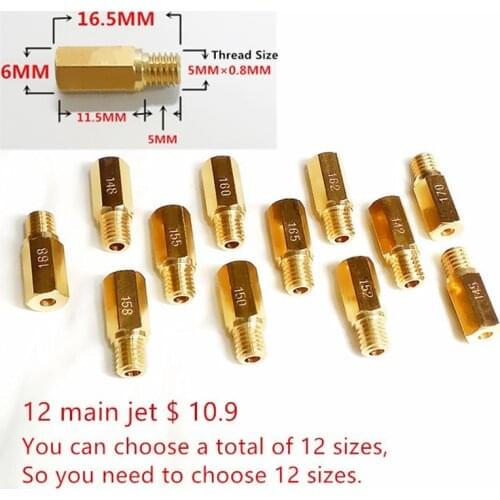 12 main jet $ 10.9) Motorcycle Keihin carburetor Hexagon main injectors Nozzle can be used PWK FCR OKO KOSO etc