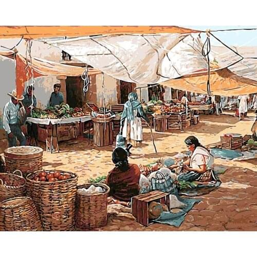 DIY Painting By Numbers Abstract Indian Market Acrylic Painting Modern Pictures Coloring Activity Home Decor For Art Gift 40x50