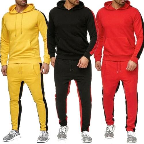 Autumn Men tracksuit 2 Piece Sets 2021 New Brand Winter Print Hooded Sweatshirt+ Pants Pullover Hoodie Sportwear Suit