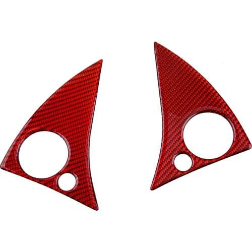 2pcs/Set Red Carbon Fiber Car Steering Wheel Button Cover Trim Fit for Mercedes Benz C Class W204 2007 2008 2009 2010