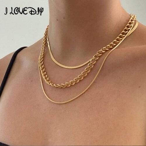 Multi-layer Chain Necklace For Women Metal Snake chain Choker Necklace Fashion Party Jewelry Gift