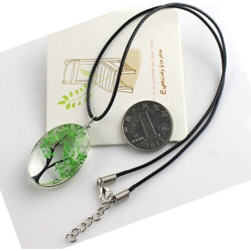 Fashion dried flower pendant, gypsophila life tree necklace, time gemstone diy handmade glass jewelry wholesale wholesale