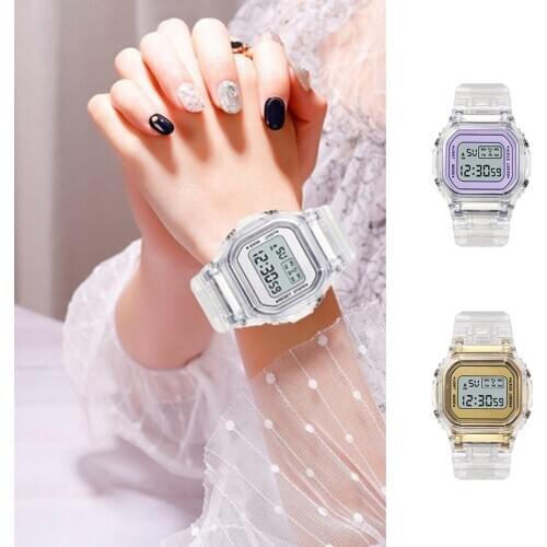 Fashion Watches Men Women Transparent Digital Waterproof Sports Chronograph Multifunctioal Electronic Watch