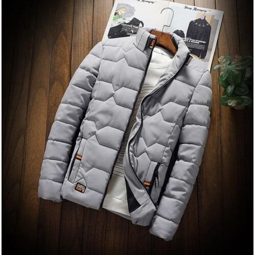 Autumn Winter Warm Men Jacket Thickened Cotton Padded Clothes Slim Baseball Coats Fashion Casual Outerwear Size Down Warm Jacket