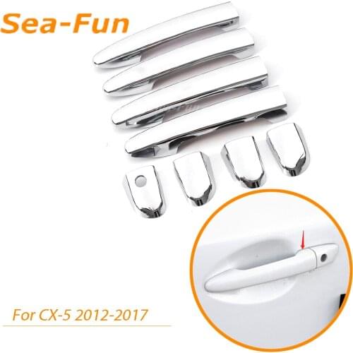 For Mazda M2 M3 M6 CX-5 CX4 2012 2013 2014 2015 2016 2017 Side Door Handle Cover Catch Trim Sticker Garnish Accessories Chrome