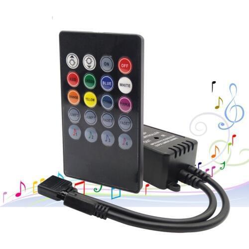 New 20 keys music IR controller black Remote sound sensor for RGB LED strip high quality music controller for led light
