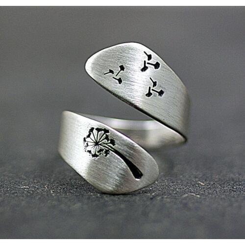 New Alloy Dandelion Opening Rings for Women Temperament Adjustable Knuckle Ring Birthday Party Jewelry