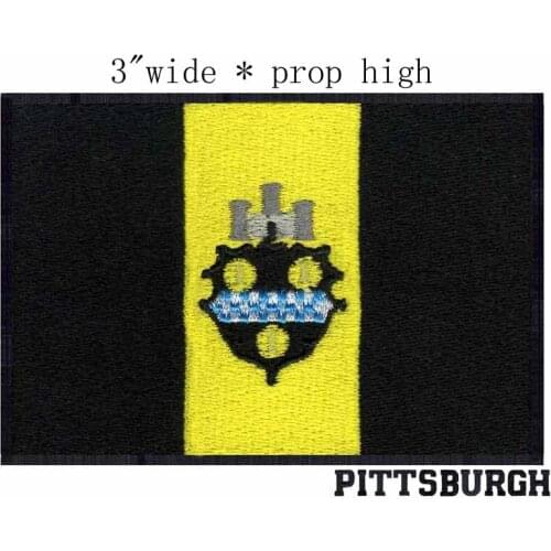 Pittsburgh, Pennsylvania USA Flag 3"wide embroidery patch for decorations for clothes/embroidery applique/emblem