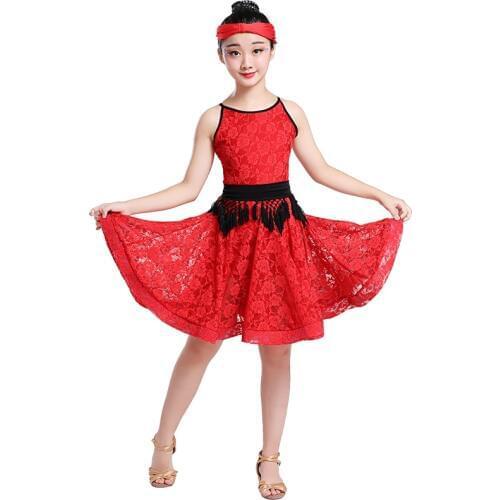 Childrens Latin dance skirt dress performance costume new style girl tango competition exercise clothes