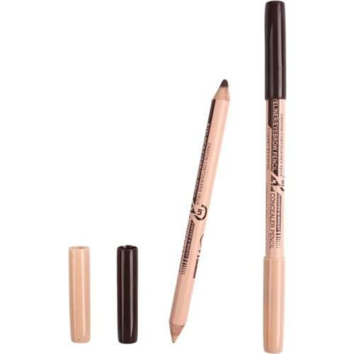 Professional Double-headed 3in1 Black Eyeliner Pen+eye Brow Pencil + Concealer Pen Waterproof Long-lasting Eyeliner Makeup TSLM2