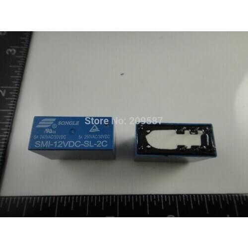 2pcs SMI-12VDC-SL-2C DC 5V 5A 250V 8PIN Power Relay
