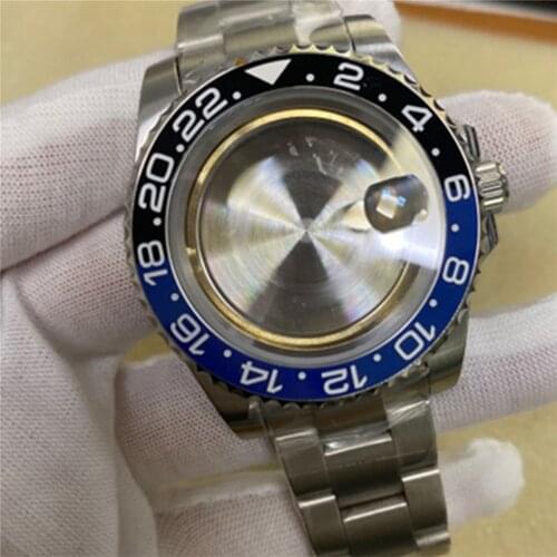 40MM Stainless Steel Watch Case Watchband Strap for ETA 2836 Mechanical Movement Watch Shell Cover Bracelet Band