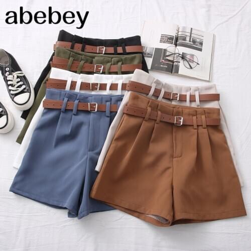 2021 New Spring Summer Fashion simple All-match Shorts high waist slim Suit Shorts wide leg casual hot Shorts