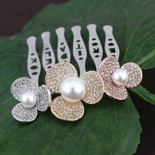TIRIM Flower Cubic Zircon Crystal Hair Accessories Hariwear Haircomb for Women and Girls Hair Jewelry Nickel and Lead Free