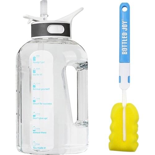 1.5L/2.5L/3.78L Sports Water Bottle w/Time Mark &Straw BPA Free Leak proof Hydration Drinking Kettle Fitness Sport Water Jug