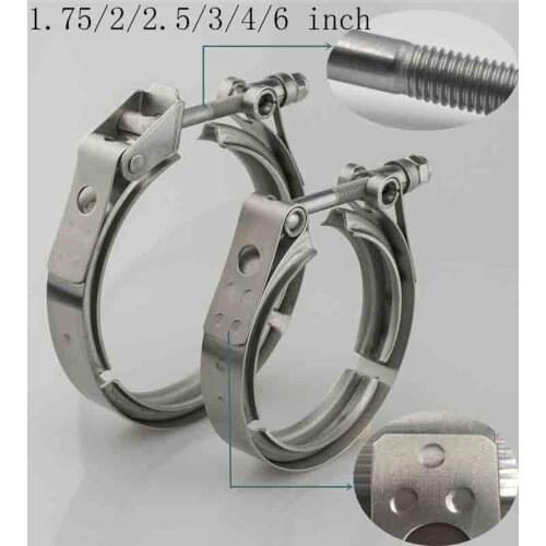 V band Clamp Universal Stainless steel 1.75/2/2.5/3/4/6 inch exhaust downpipe V band clamp clip High Quality