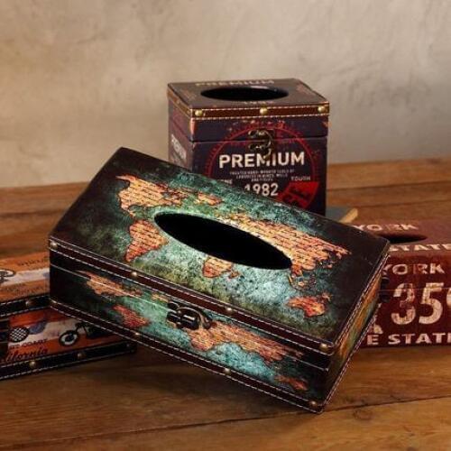 Vintage American Tissue Box Decoration Cafe Restaurant Shop Booklet Napkins Carton Home Decorations