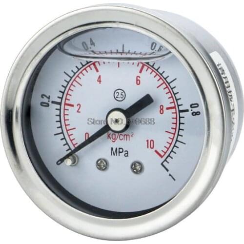 YN40Z Axial Stainless Steel Shock-proof Pressure Gauge 40mm M10*1 1/8 Oil Hydraulic Oil Pressure Negative Rressure