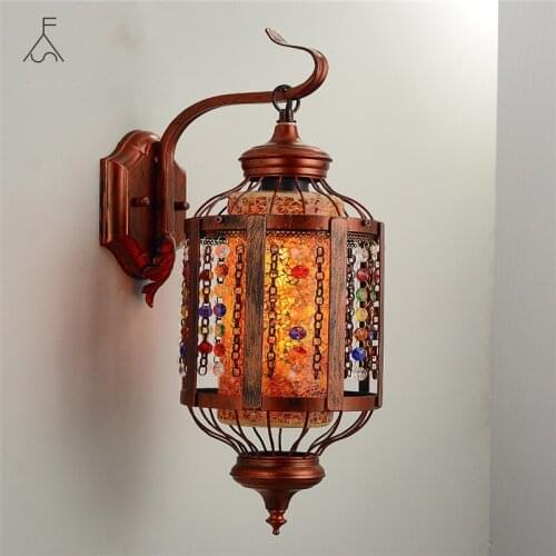 Southeast Asia Morocco Retro Vintage Industrial Led Pendant Lights Metal Iron Art Suspension Luminaire Bar Aisle Restaurant Cafe