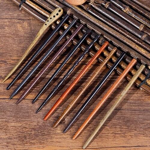 Natural Vintage Handmade Old Sandalwood Hair Sticks For Women Chinese Hairpin Wedding Hair Accessories Minimalism Hair Jewelry