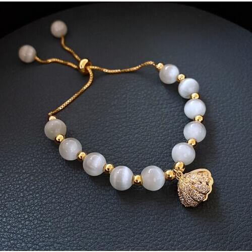 2020 Korea Electroplating Opal Bracelet Fashion All-match Shell Natural Pearl Trendy Womens Adjustable Bracelet