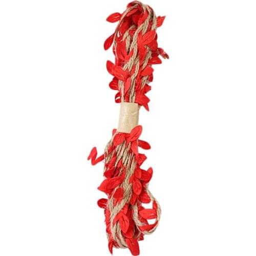 1 Piece Artificial Vine Natural Hemp Rope 5m Fake Green Leaves Ivy Party Decoration Green Leaves Garland DIY Decor Accessories