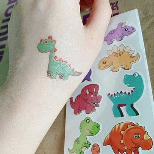 10 Sheets Dinosaur Stickers Tattoo Temporary Makeup Cute Fake Tattoo Flash Tattoo Waterproof Small Body Art For Children