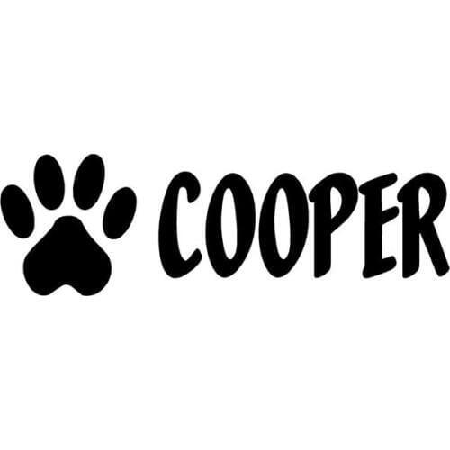 12CM*4CM Pet Paw Print With Name Personalized Vinyl Decal Car Sticker Black/Sliver C8-0049
