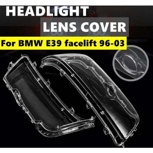 2Pcs 4-Door Lens Headlamp Lens Cover Car Left Right Headlight for BMW E39 facelift 1996-2003 63128375301 63128375302 Accessories