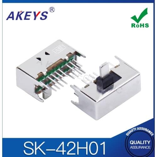 20PCS SK-42H01 4P2T Four pole double throw handle heights 4.0mm slide switch side insert 16 pin with 4 fixed pin